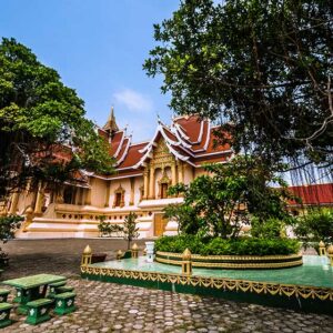 Beautiful temple in Pha That Luang compound Vientiane Laos